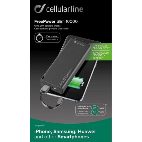 Batteria tascabile d'emergenza Cellularline 10000mAh